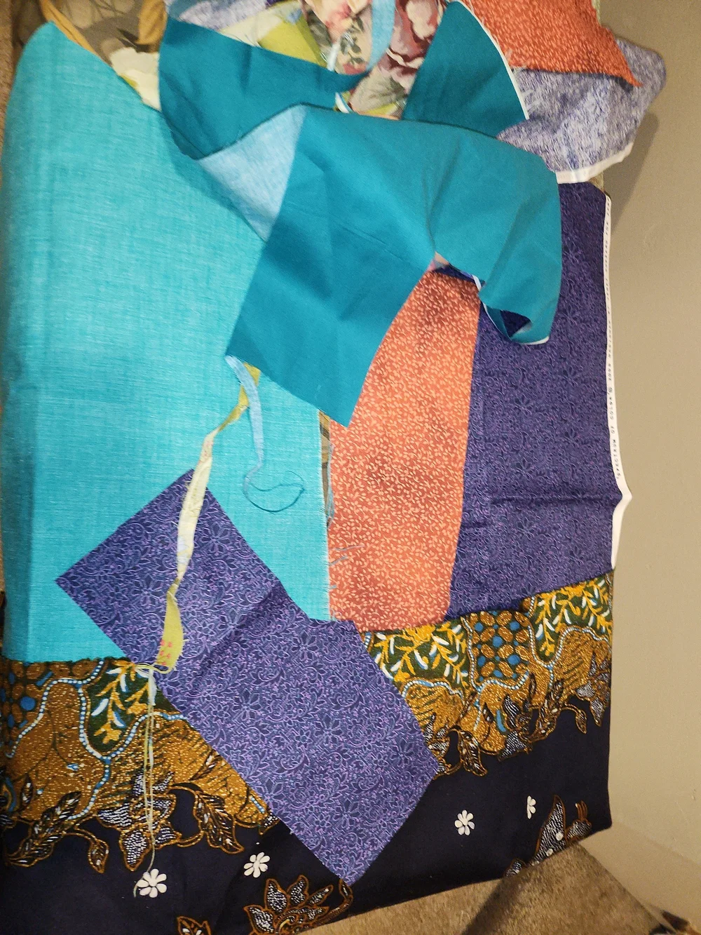 Fabric Scraps Piles